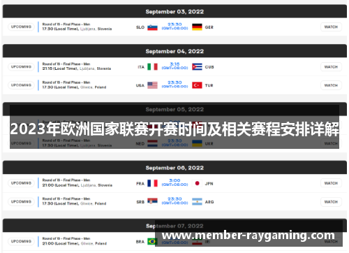 2023年欧洲国家联赛开赛时间及相关赛程安排详解